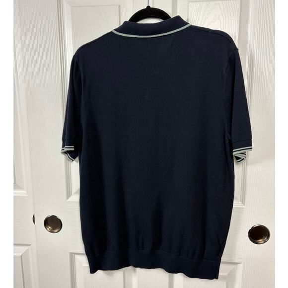 Fred Perry Knitted Tip Polo Shirt in Blue Granite XL Short Sleeve 100% Cotton - Picture 4 of 10